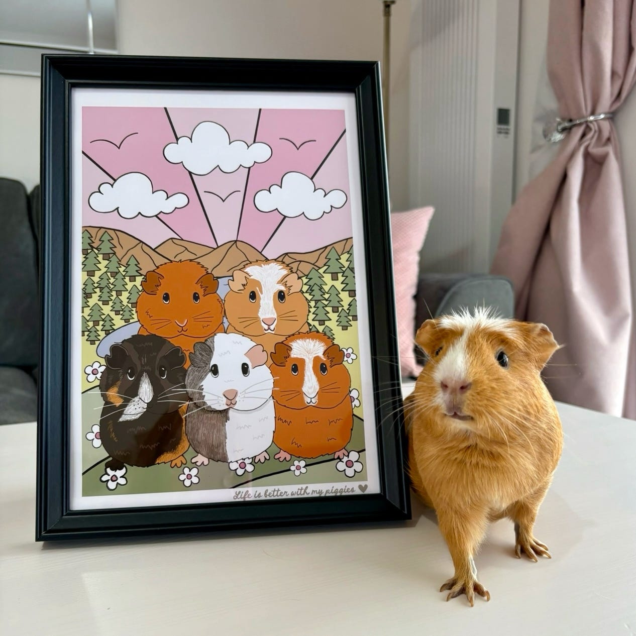 Personalised Life is Better Guinea Pig Print