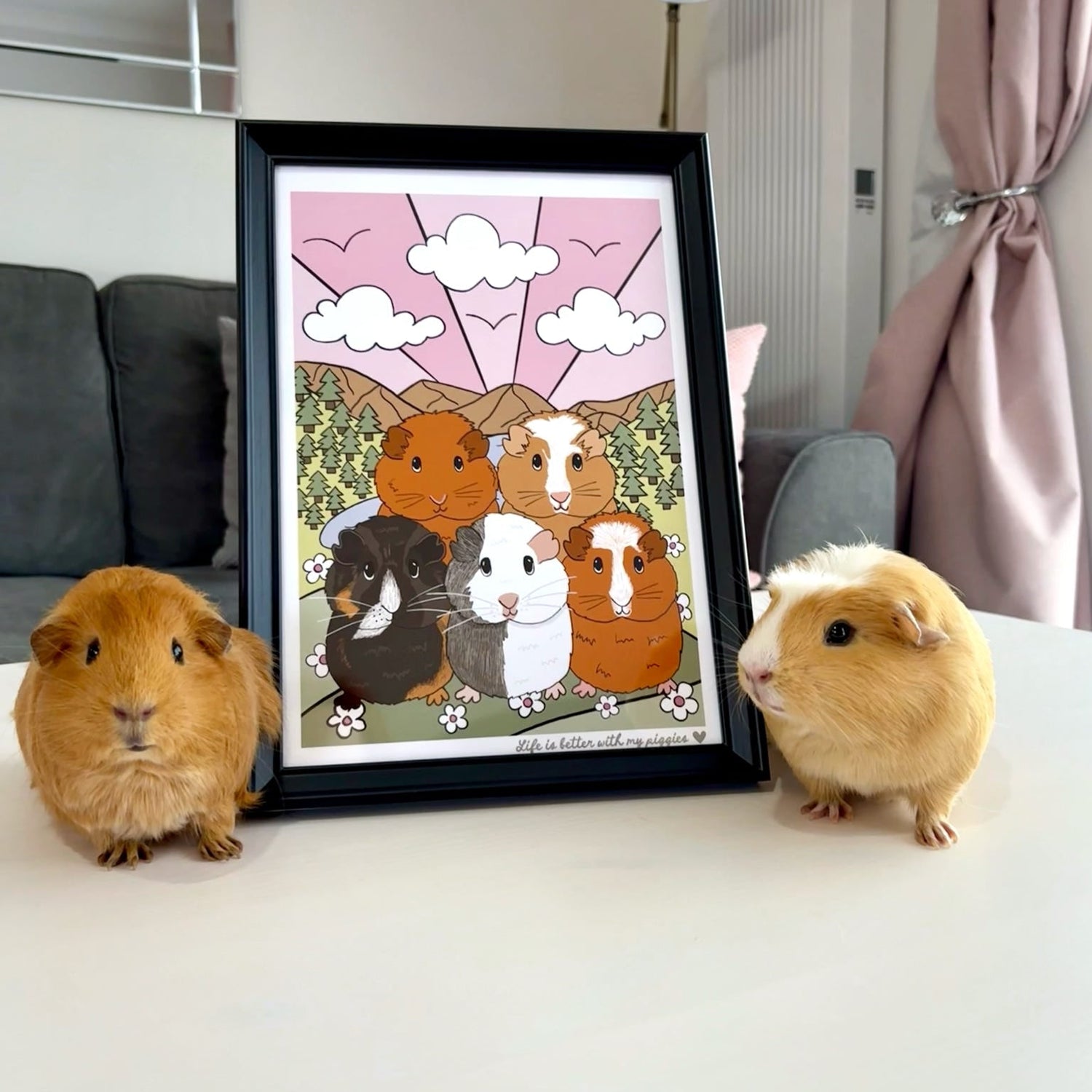 Personalised Life is Better Guinea Pig Print