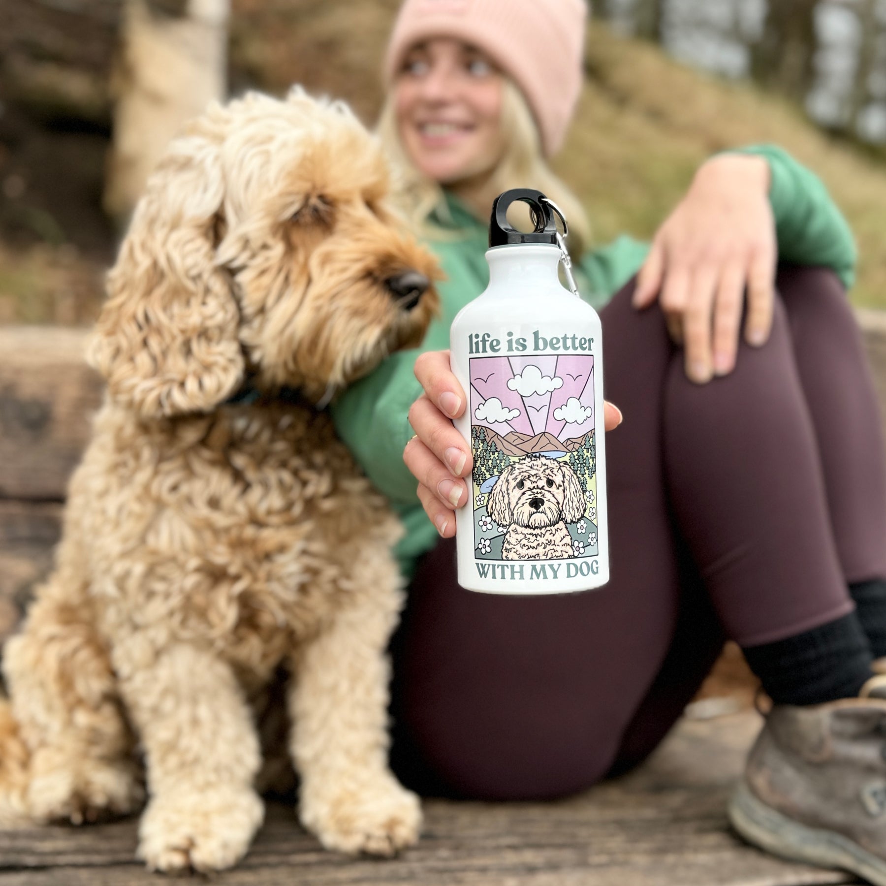 Personalised Life is Better with your dog Water Bottle