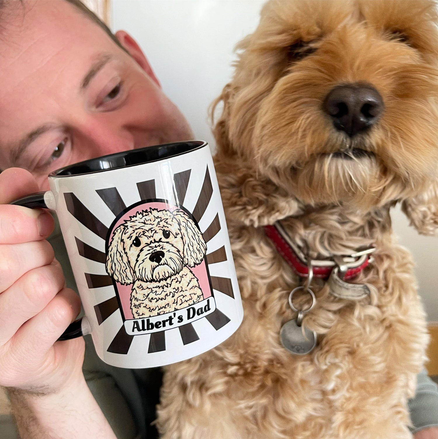 Personalised Retro Dog Dad Mug