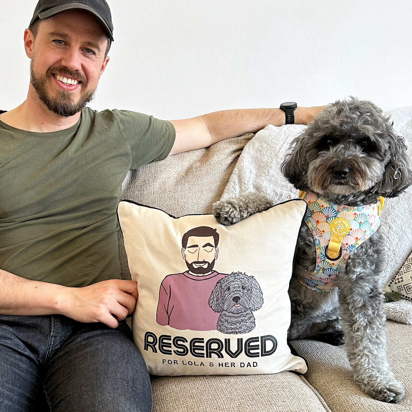 Reserved For Dad and His Dog Cushion Cover