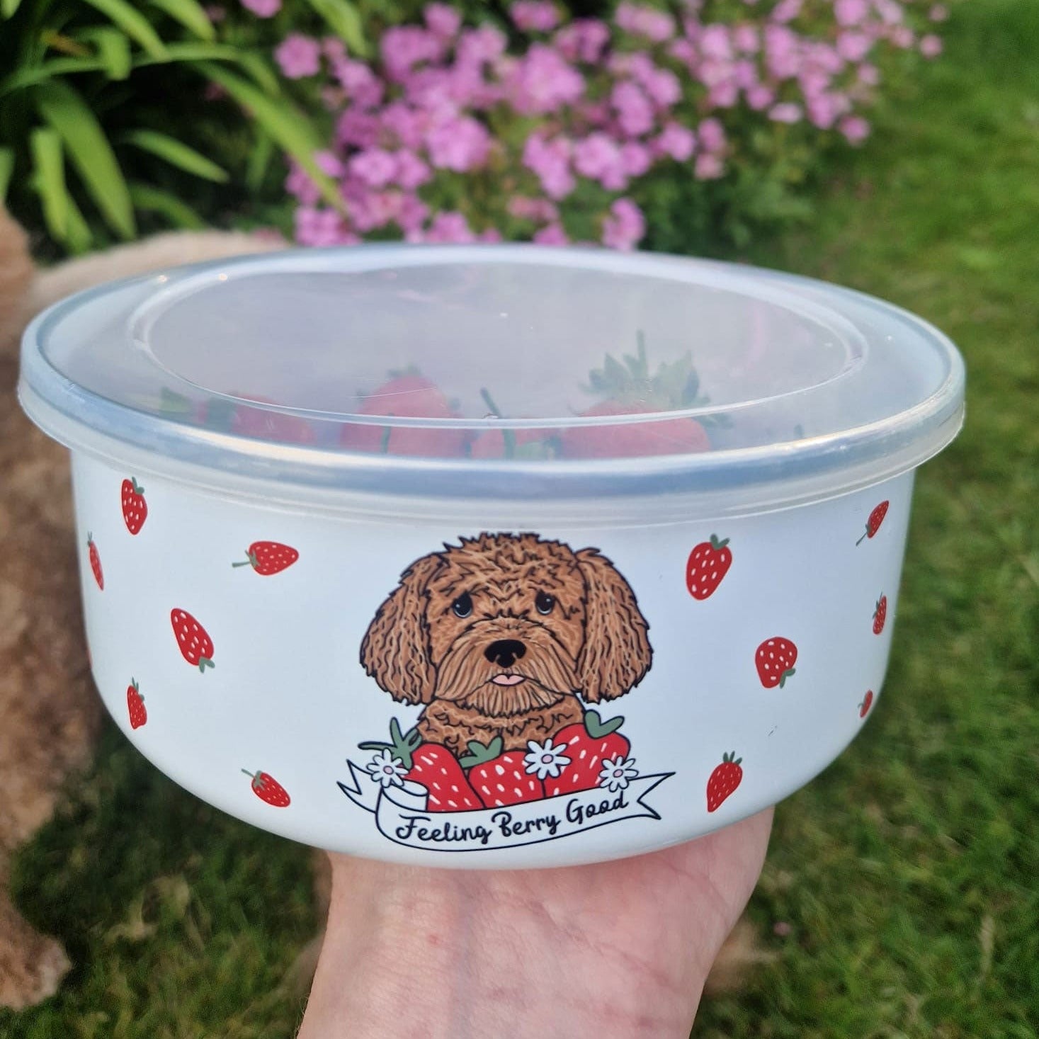 Personalised Berry Good Strawberry Enamel Bowl