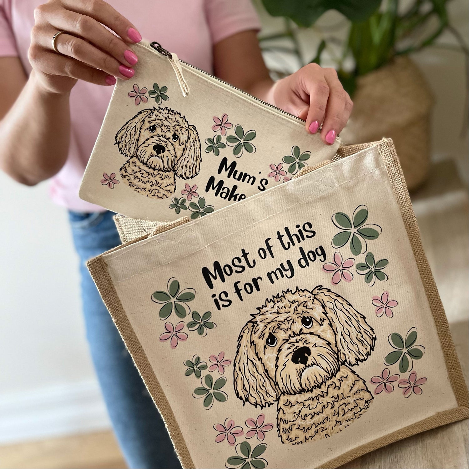 Oopsie Daisy Personalised Dog Jute Bag