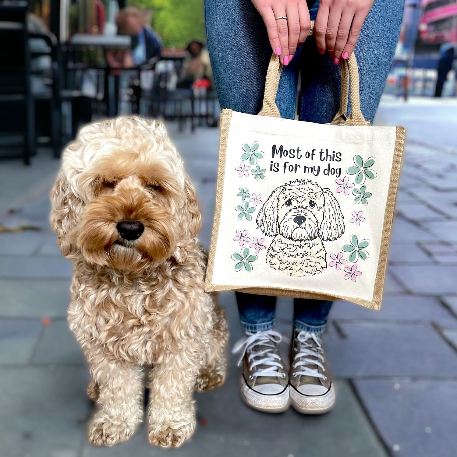 Oopsie Daisy Personalised Dog Jute Bag