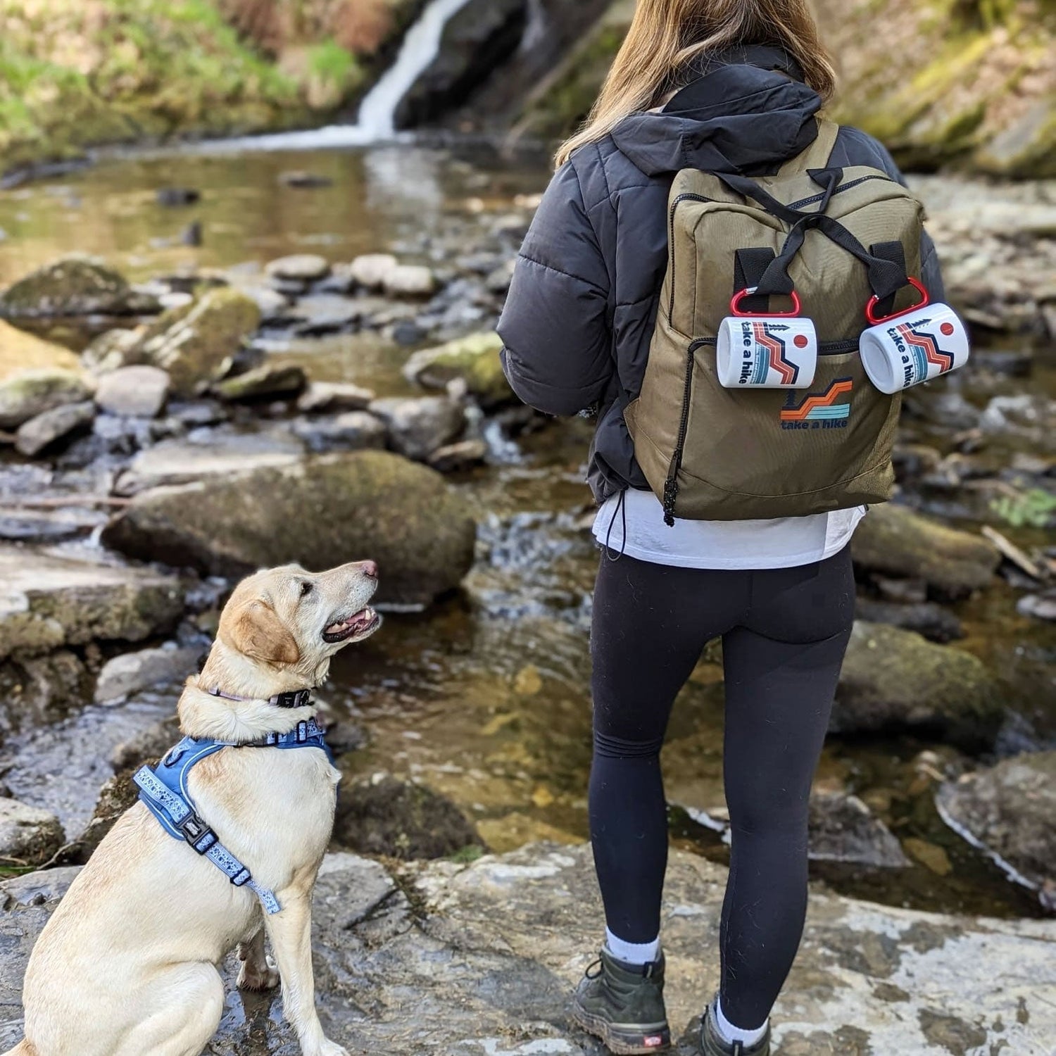 Personalised Take a hike Carabiner Enamel Mug