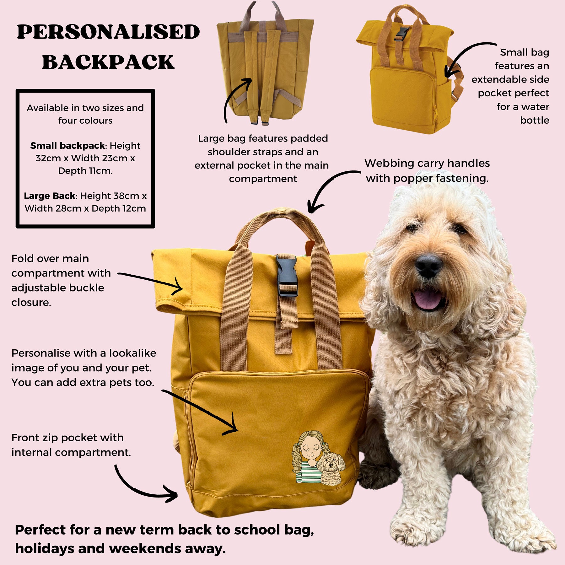 Personalised You and Your Dog Children s Backpack SydandCo