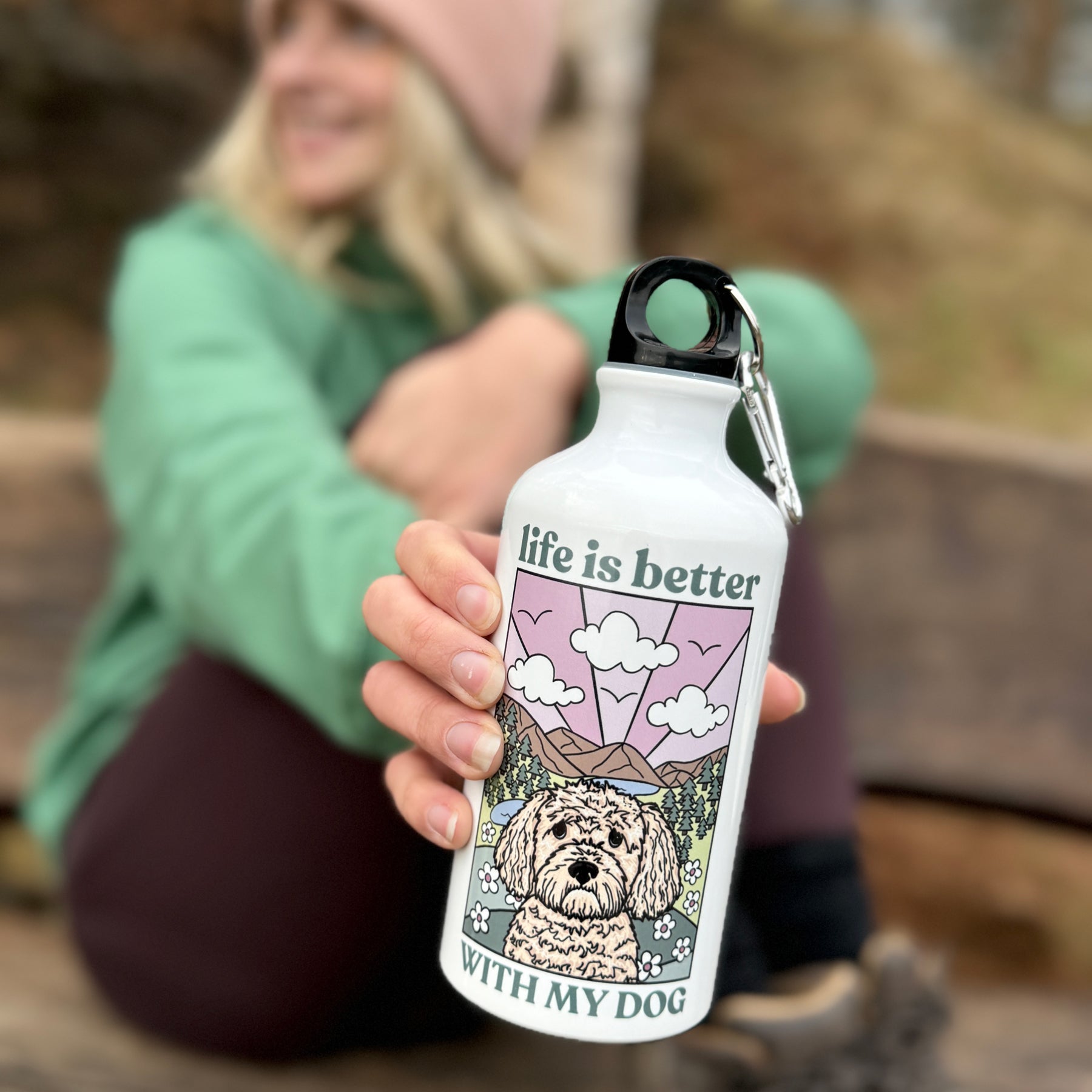 Personalised Life is Better with your dog Water Bottle