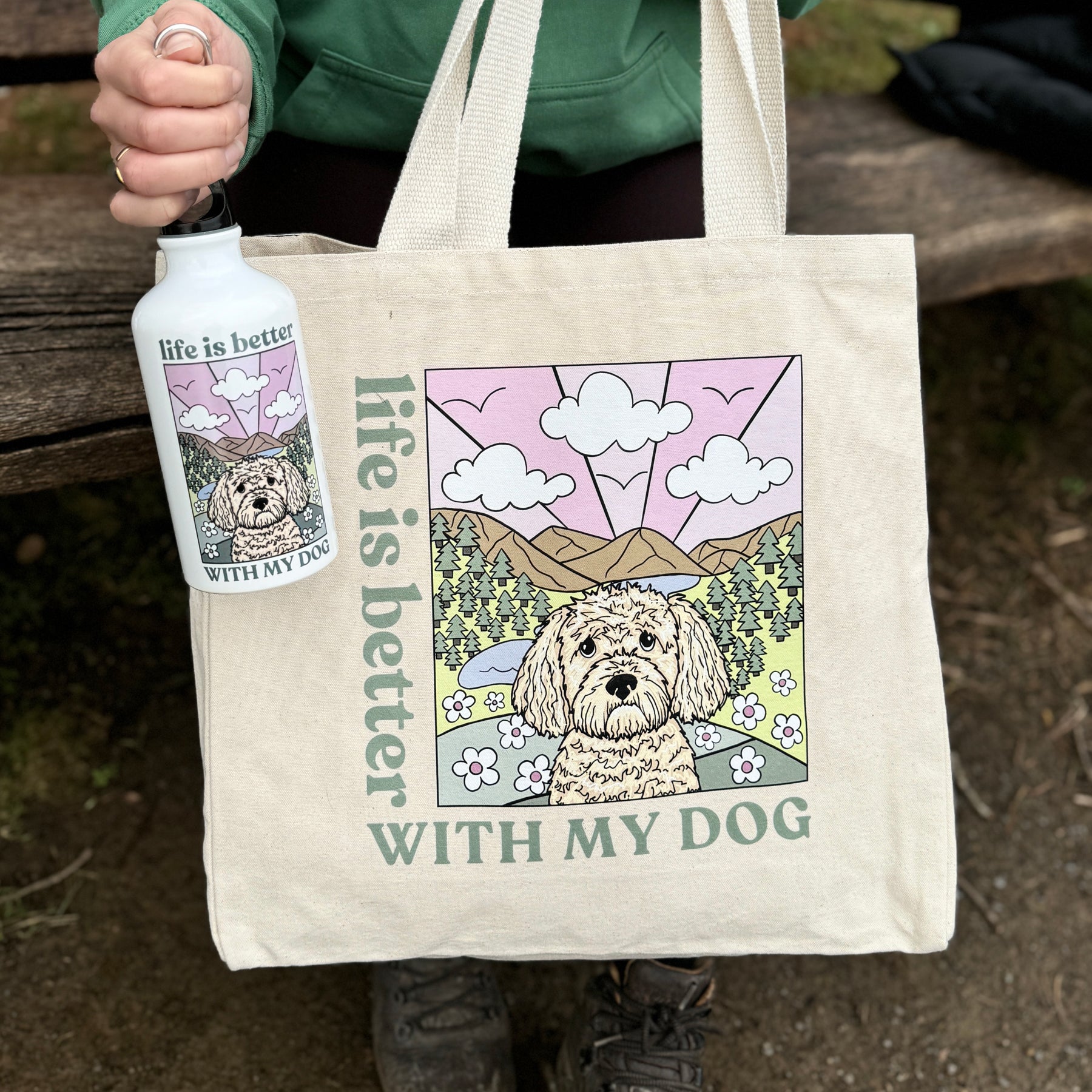 Personalised Life is Better with your dog Tote Bag