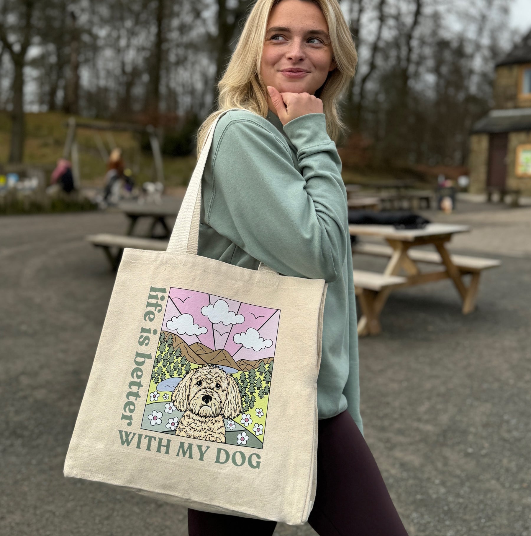 Personalised Life is Better with your dog Tote Bag