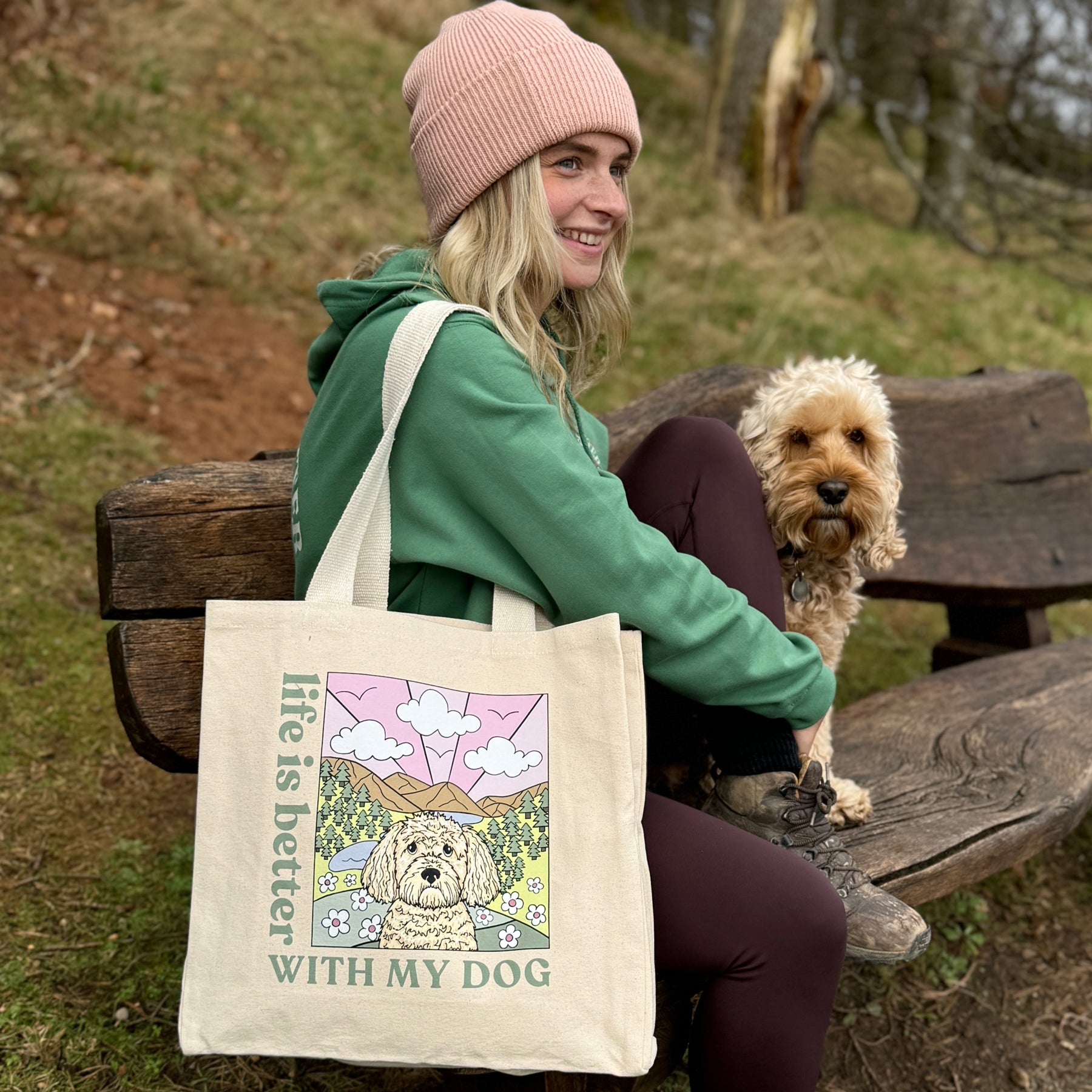 Personalised Life is Better with your dog Tote Bag