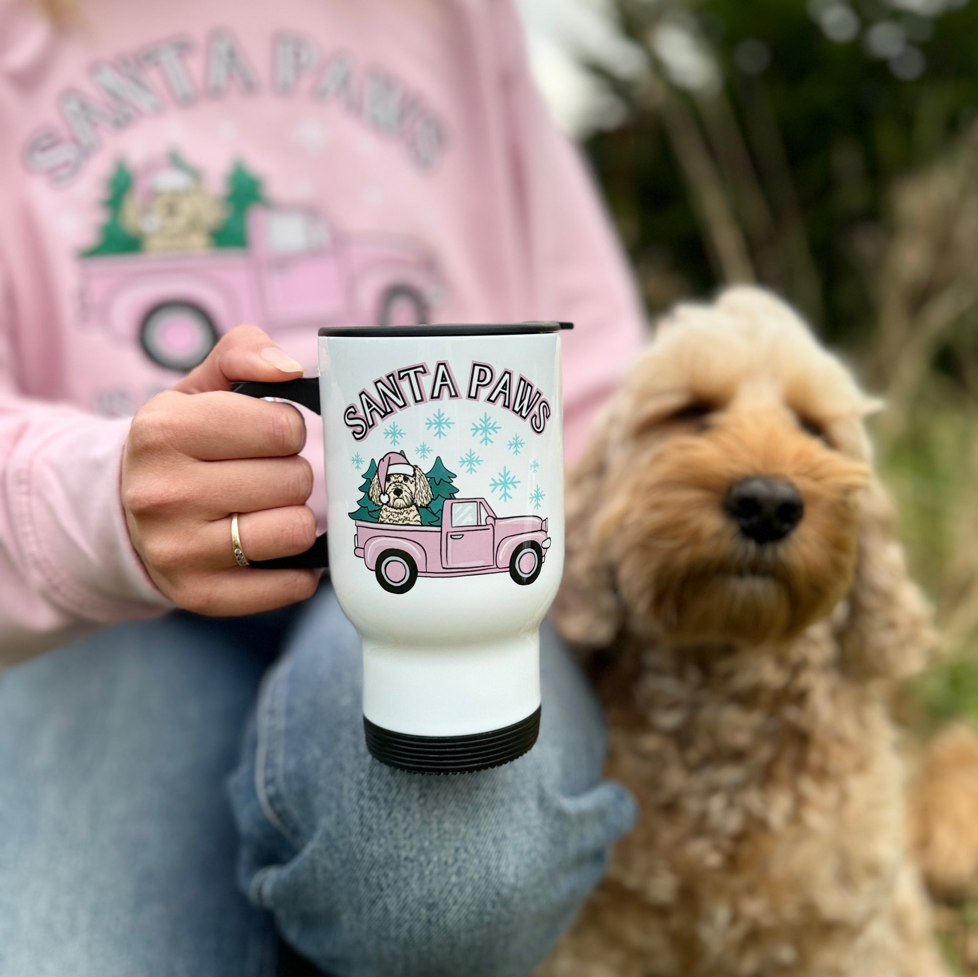 Personalised Santa Paws Travel Mug