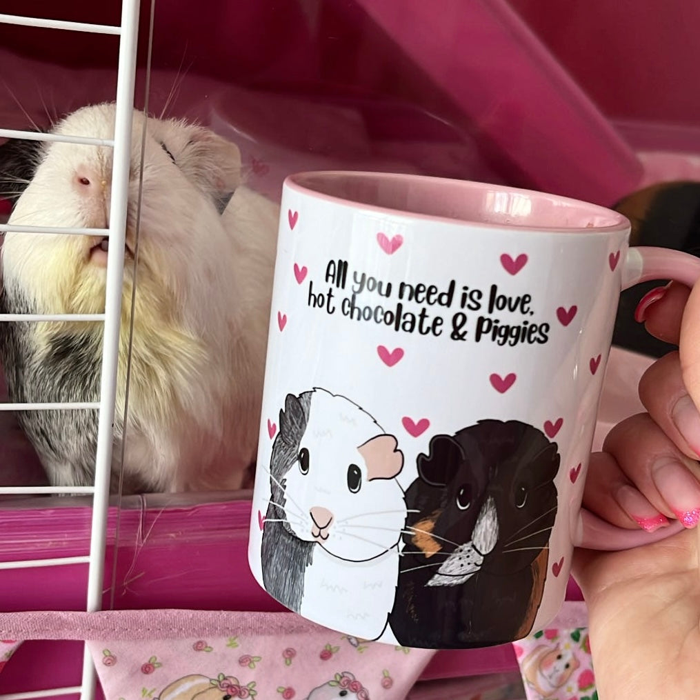 Personalised  Guinea Pig Dainty Hearts Mug