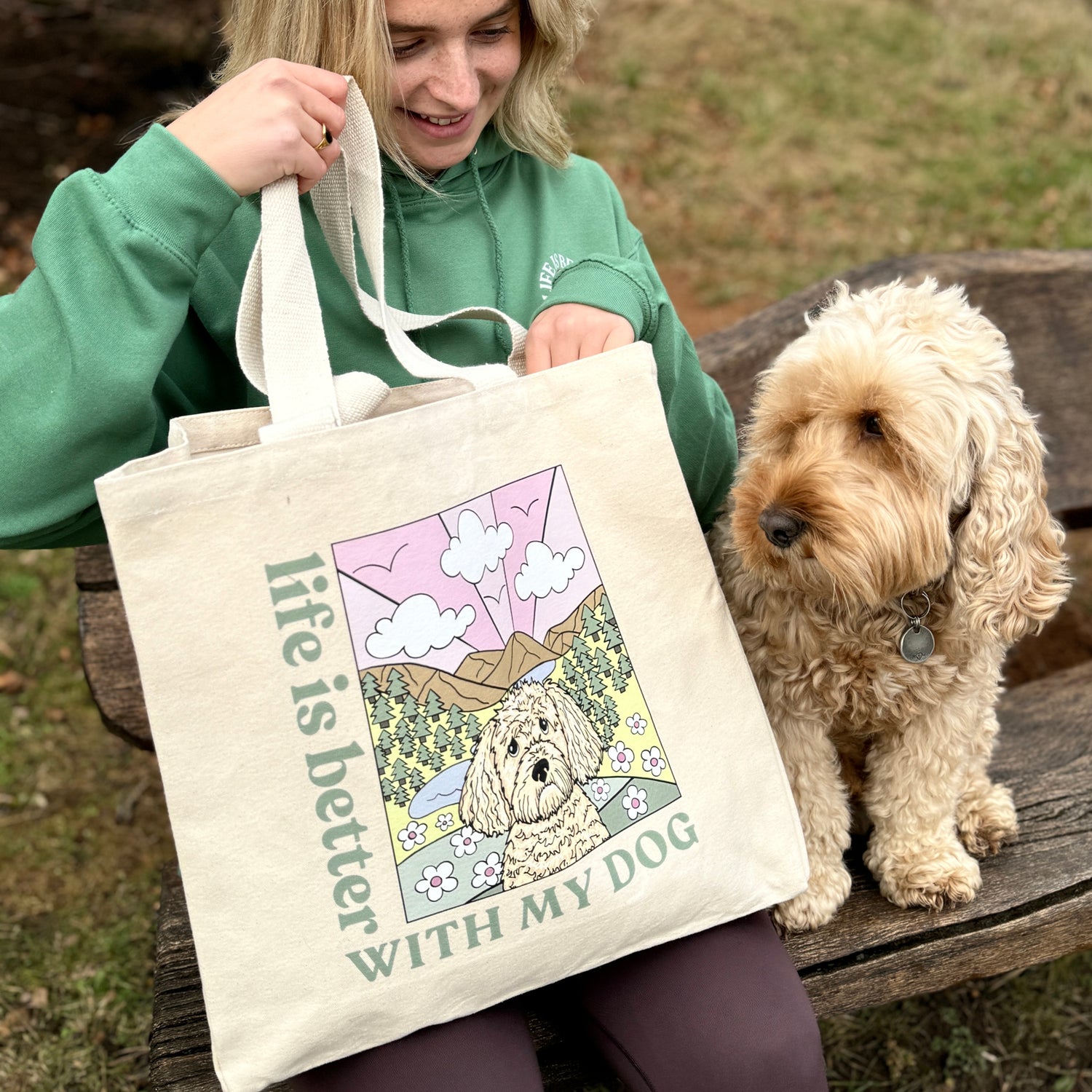 Personalised Life is Better with your dog Tote Bag