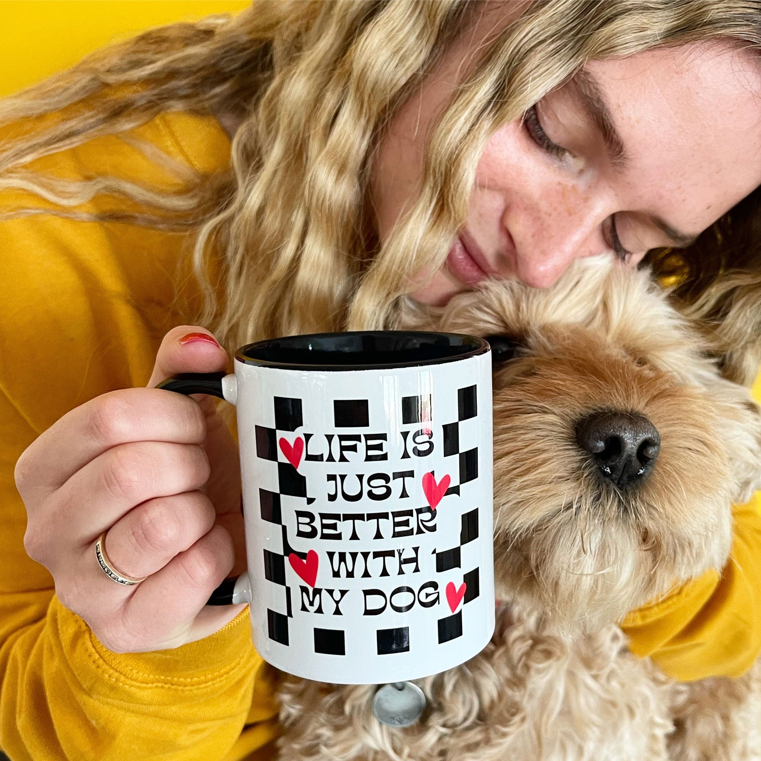 Life Is Better With My Dog Check Mug