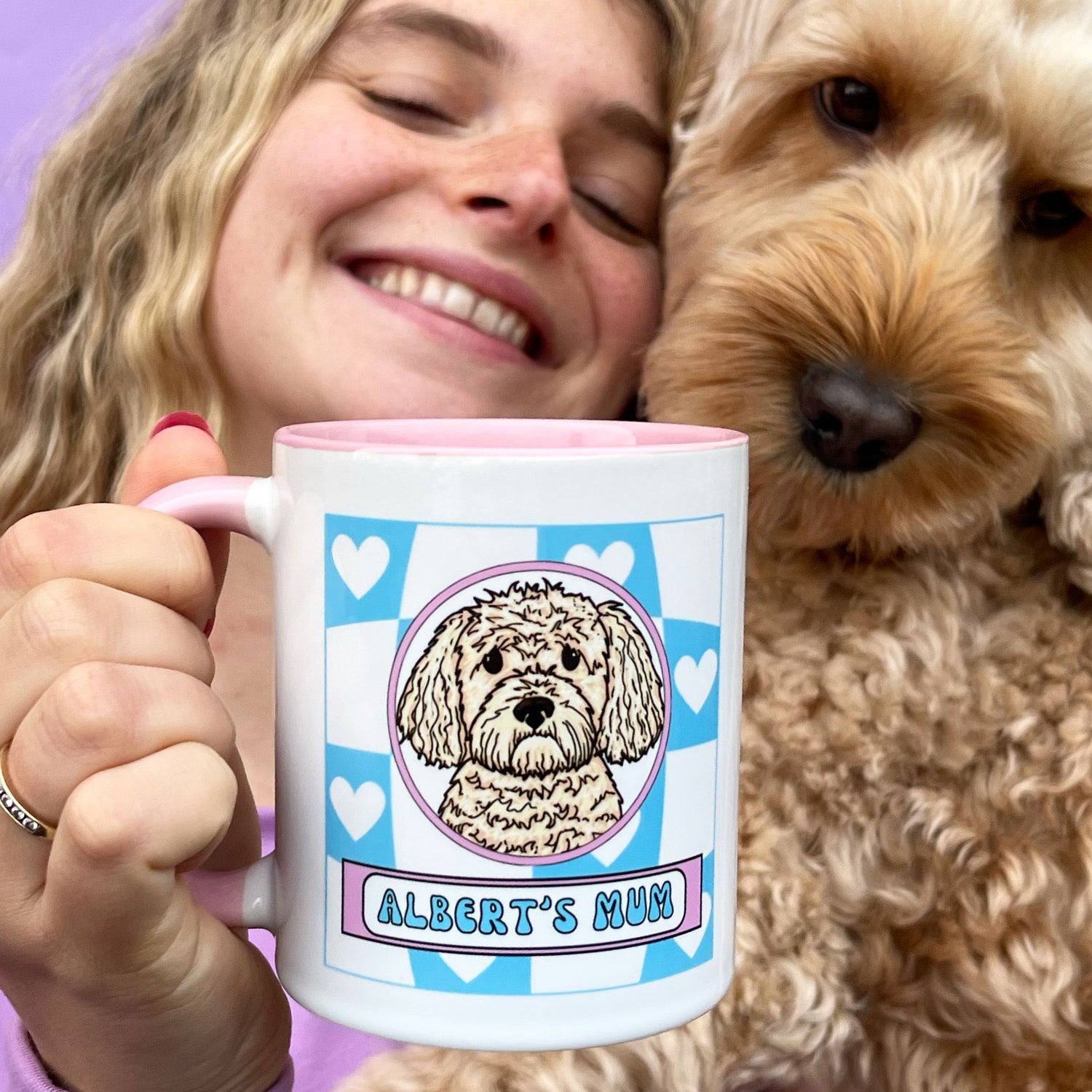 Personalised Dog Mum Love Heart Mug